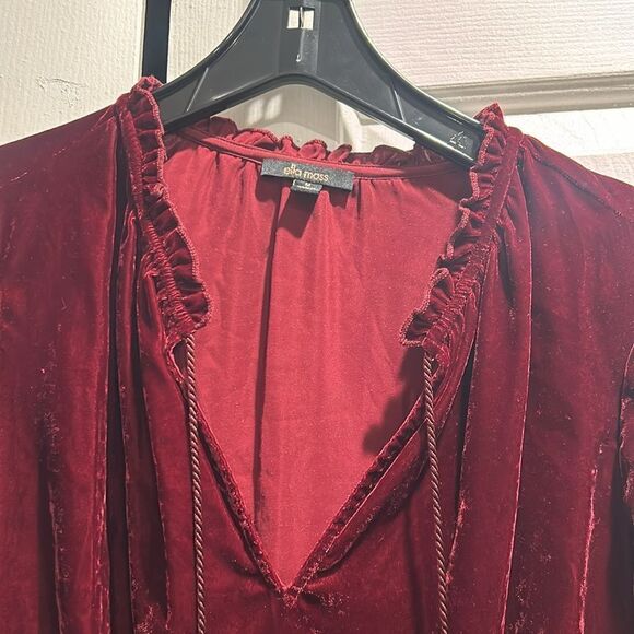Ella Moss Red (cranberry) Velvet Dress, Size Medium - Picture 4 of 11
